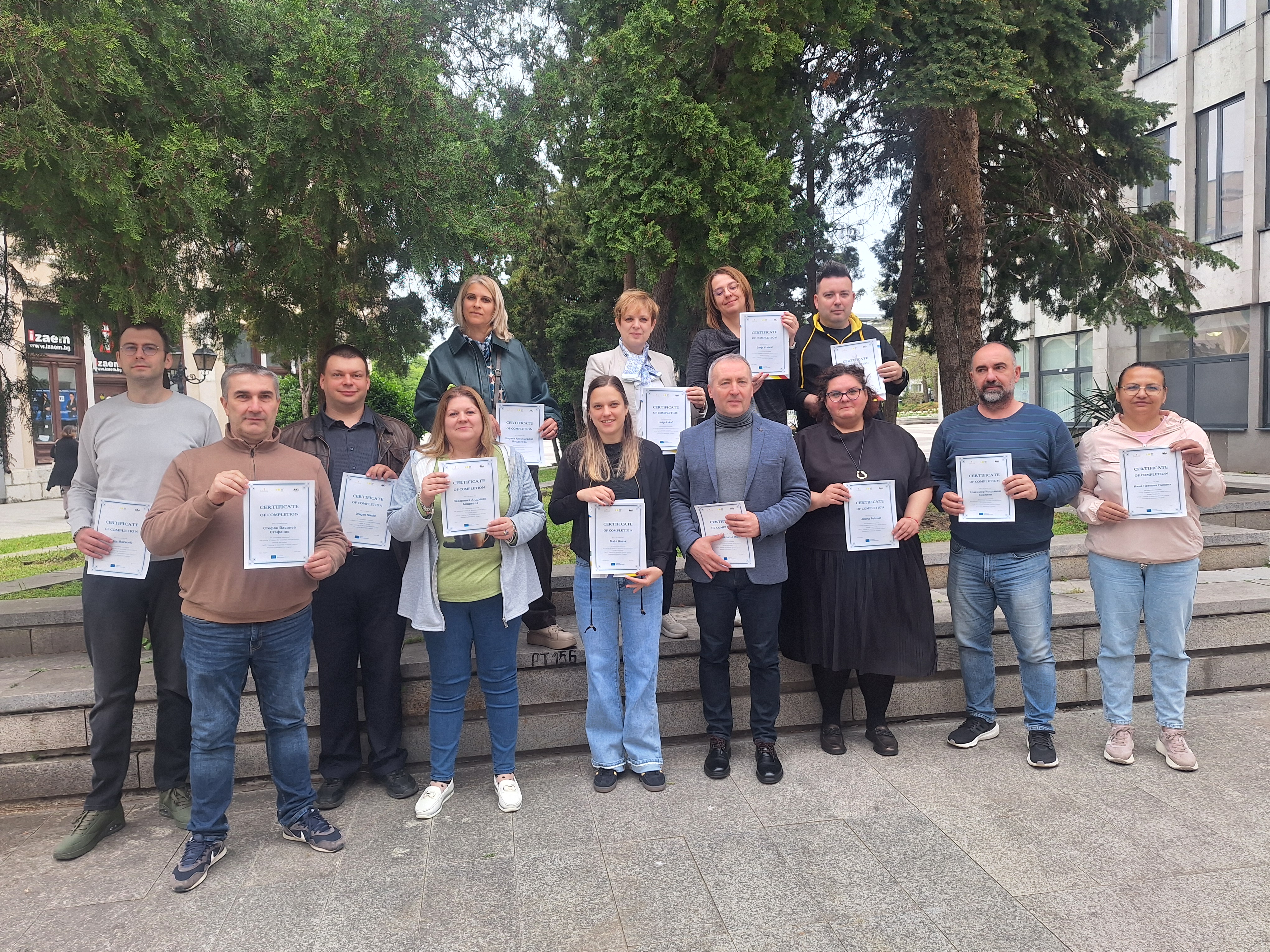 Certificate presentation during the TACT Training of Trainers in Vidin